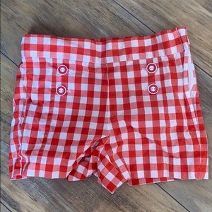Janie and Jack red and white gingham shorts